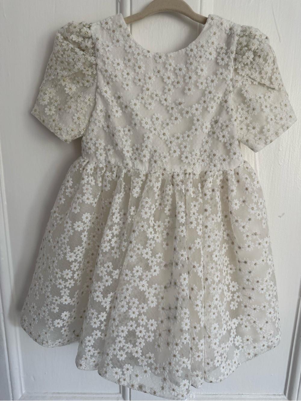 Tartine et Chocolat Cream Floral Lace Party Dress